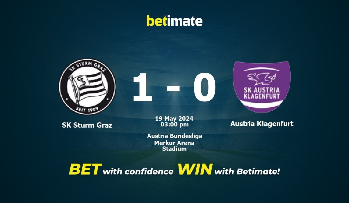 SK Sturm Graz vs Austria Klagenfurt Prediction, Odds & Betting Tips 05