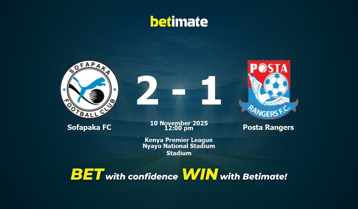 Sofapaka FC vs Posta Rangers Prediction, Odds & Betting Tips 11/10/2025