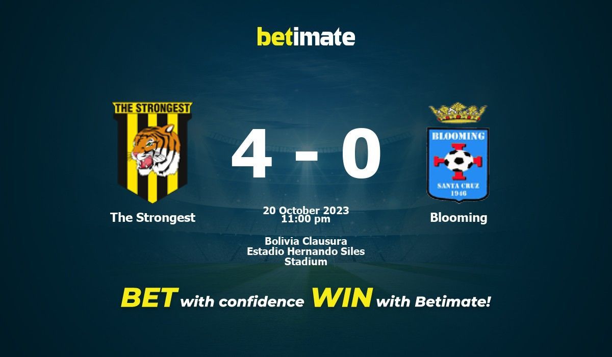 The Strongest vs Blooming Prediction Odds Betting Tips 10 20 2023