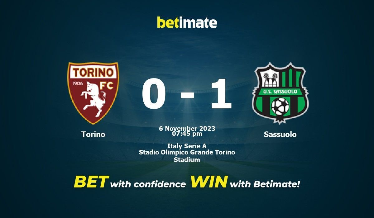 Torino vs. Sassuolo Predictions, Betting Tips and Odds