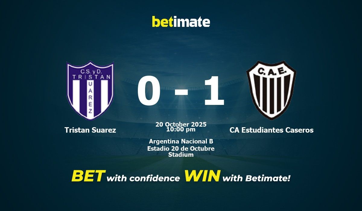 Tristan Suarez vs CA Estudiantes Caseros Prediction, Odds & Betting