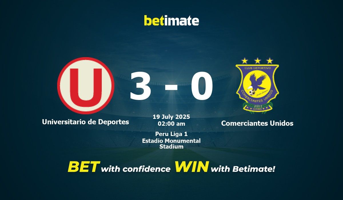 Universitario de Deportes vs Comerciantes Unidos Prediction, Odds