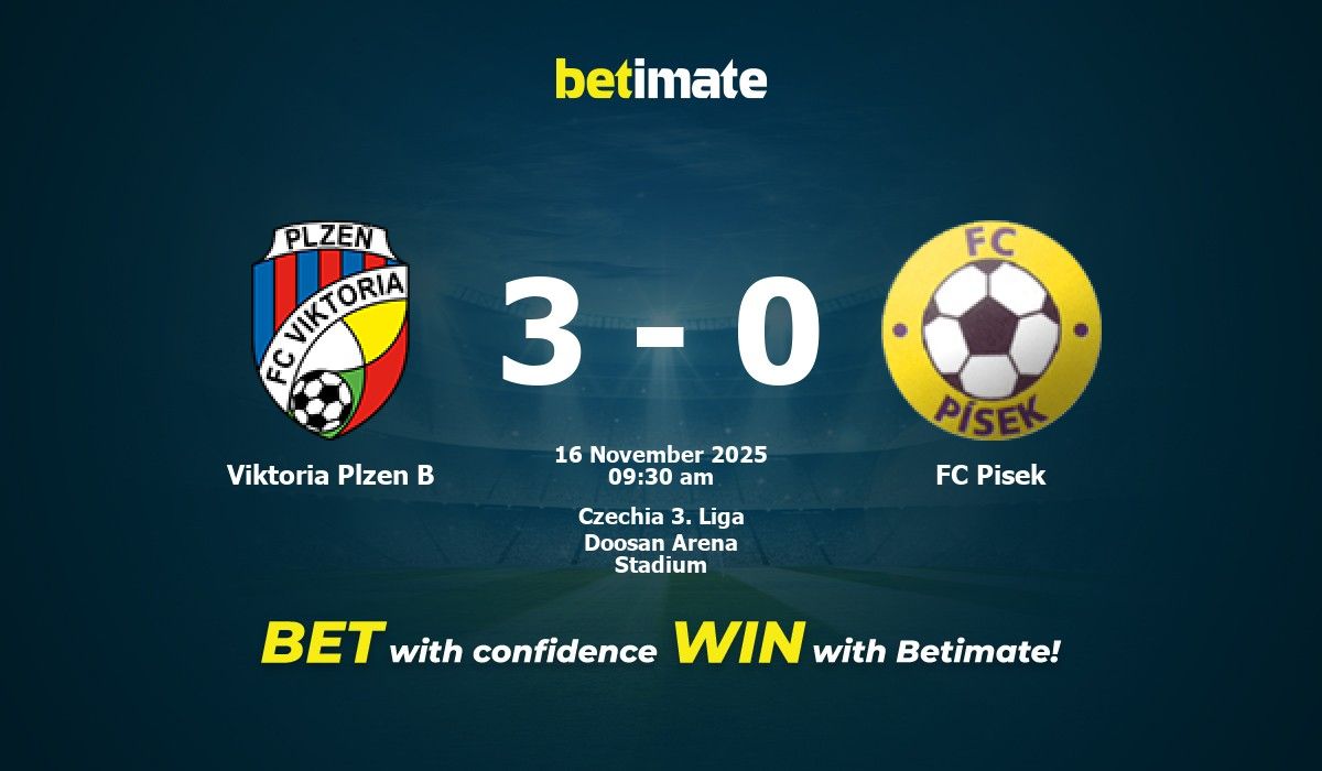 Viktoria Plzen B vs FC Pisek Prediction, Odds & Betting Tips 11/16/2025