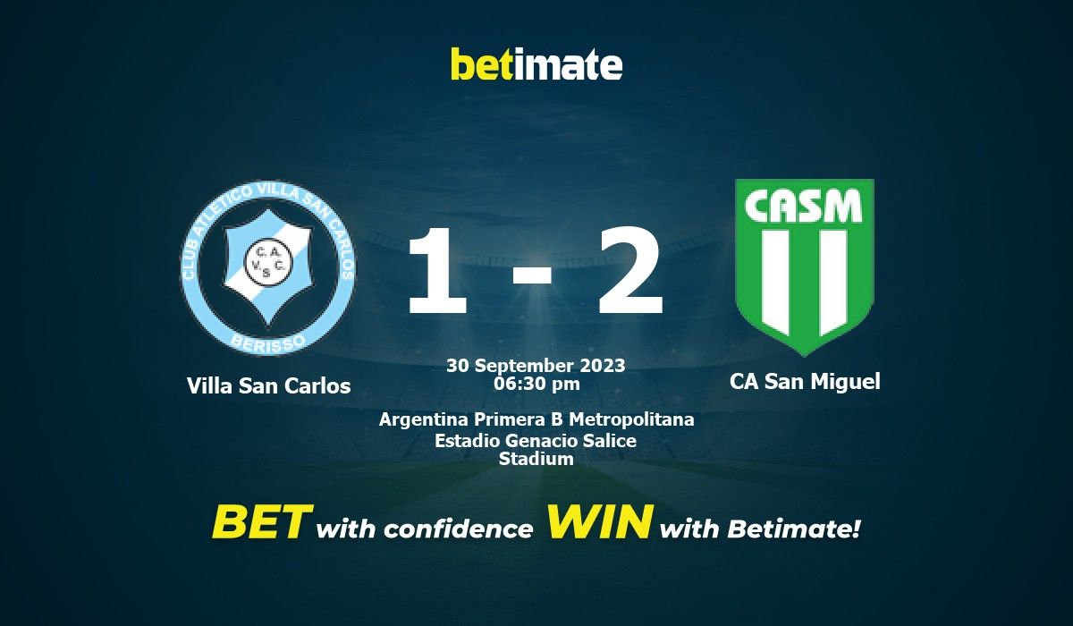Villa San Carlos Reserve vs CA San Miguel Reserve live score, H2H