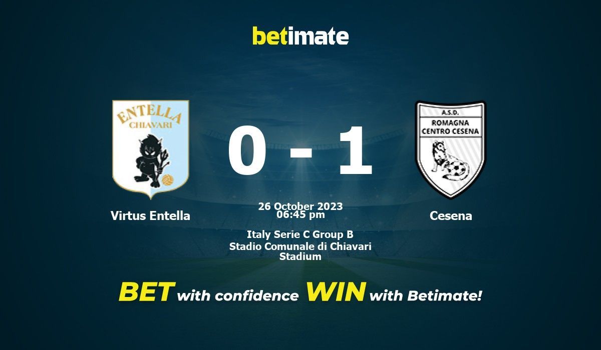 Virtus Entella vs Cesena Prediction Odds Betting Tips 10 26 2023