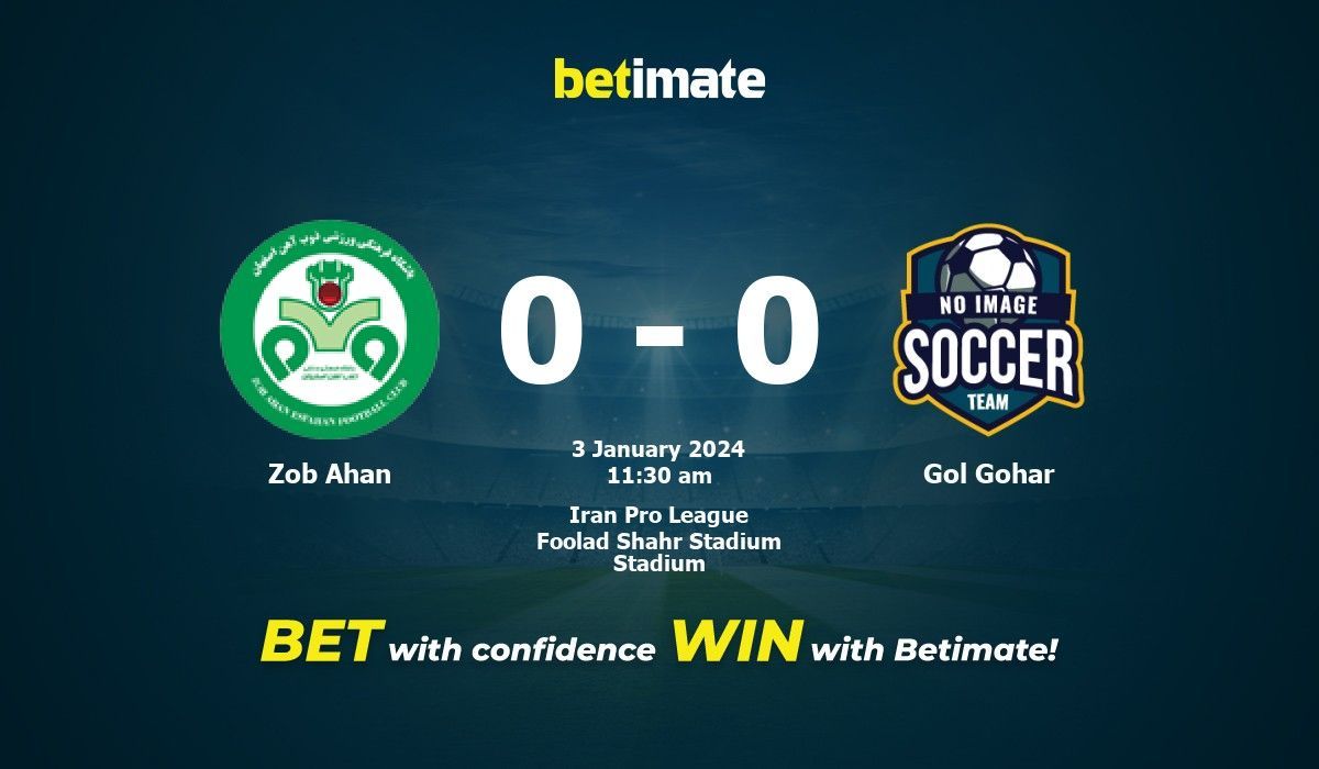 Zob Ahan vs Gol Gohar Prediction Odds Betting Tips 01 03 2024