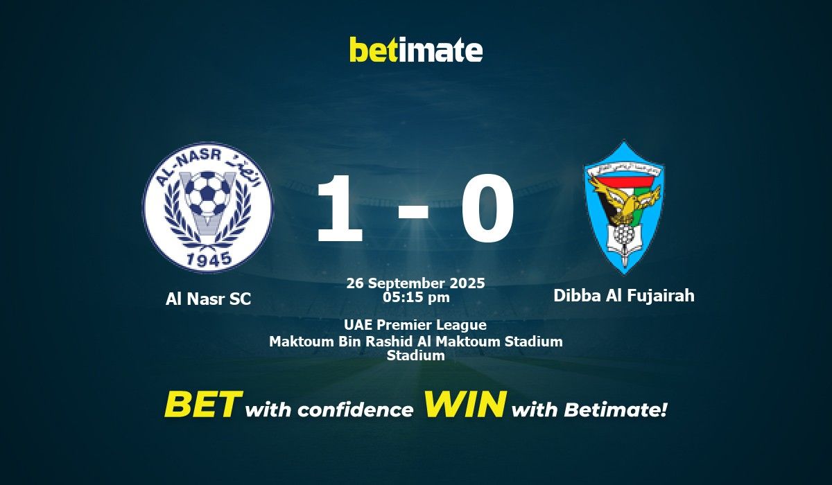 Predicción, cuotas y consejos de apuestas para el partido Al Nasr SC vs ...