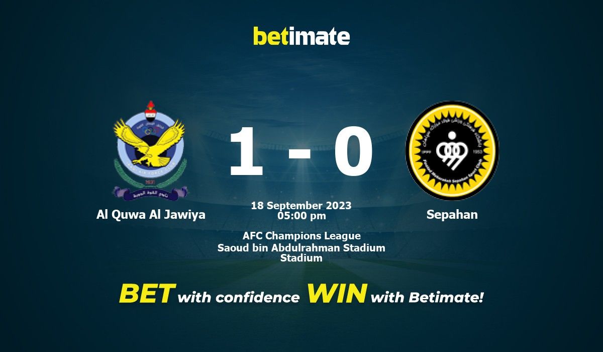 Al Quwa Al Jawiya x Sepahan 18/09/2023 – Palpite dos Jogo, Futebol