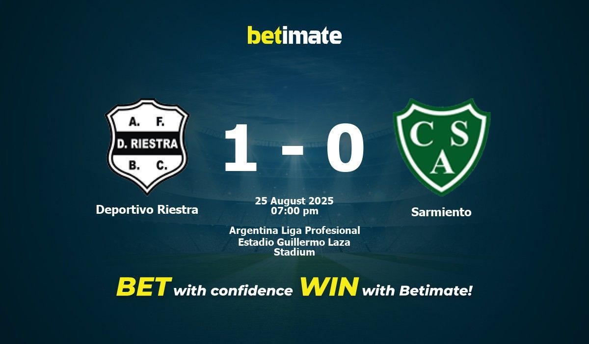 Pronóstico Deportivo Riestra vs Sarmiento 25/08/2025