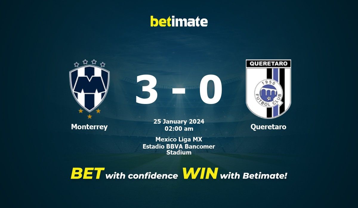 Predicción, cuotas y consejos de apuestas Monterrey vs Querétaro 25/01/2024
