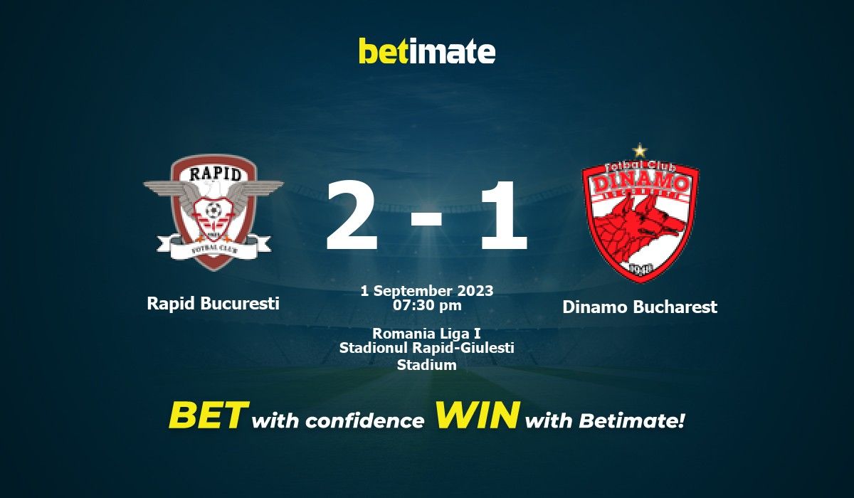Predicción, cuotas y consejos de apuestas Rapid Bucuresti vs Dinamo