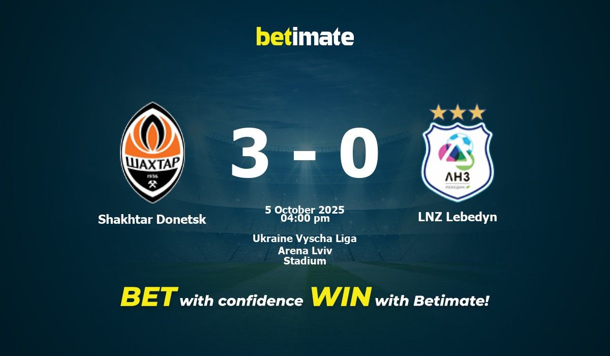 Predicción, cuotas y consejos de apuestas Shakhtar Donetsk vs LNZ ...