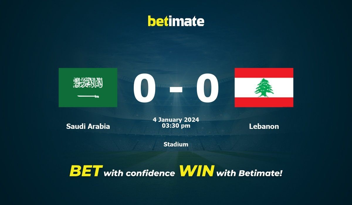 SaudiArabia vs Libanon ennusteet, kertoimet ja vedonlyöntivinkit 01.