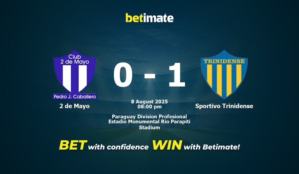 2 de Mayo vs Sportivo Trinidense Prédiction, cotes et conseils de paris ...