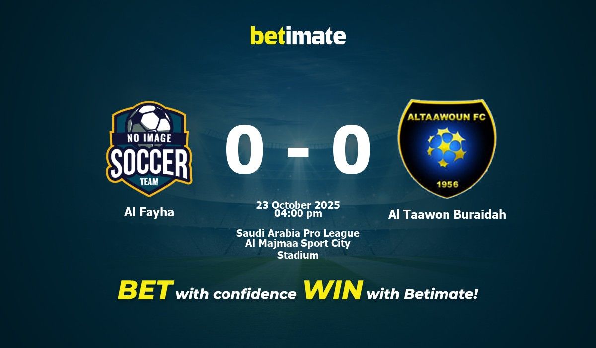 Pronostic, cotes et conseils de paris Al Fayha vs Al Taawon Buraidah ...
