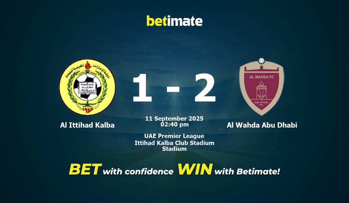 Al Ittihad Kalba vs Al Wahda Abu Dhabi Prédiction, cotes et conseils de ...