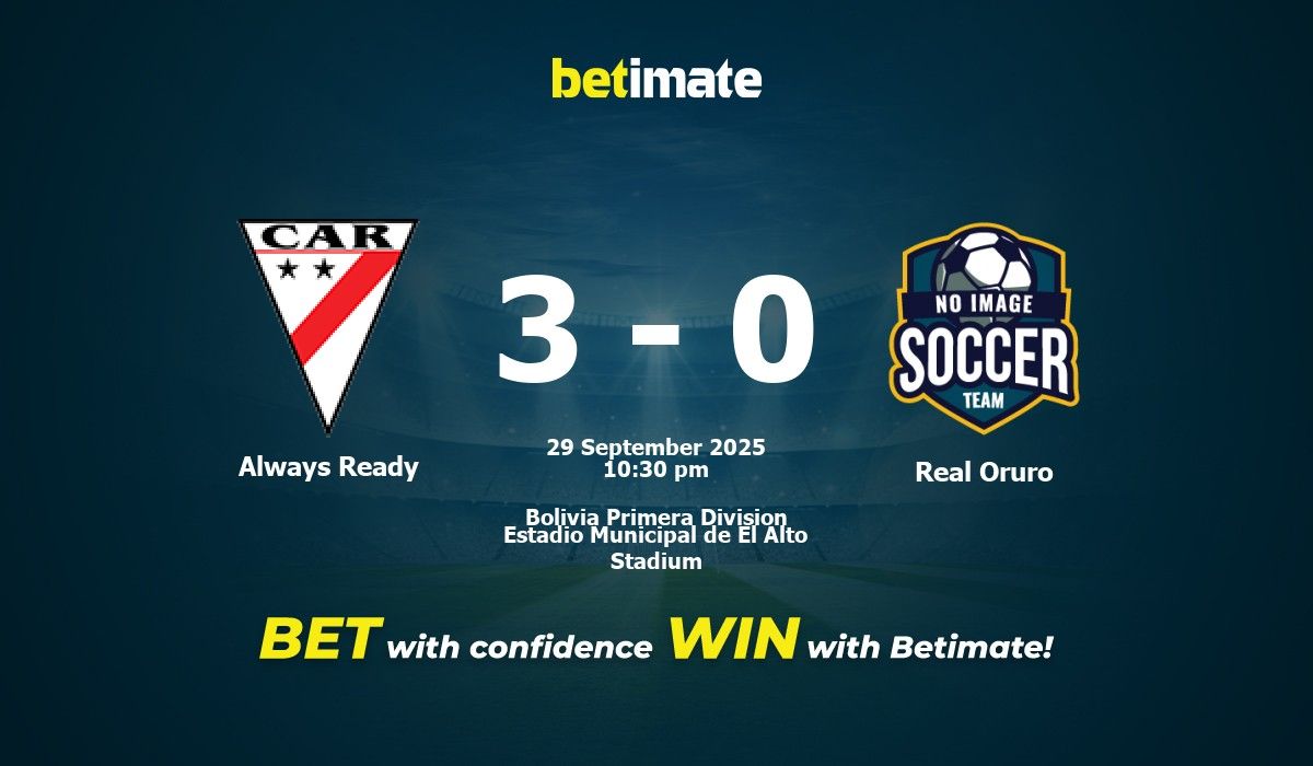 Always Ready vs Real Oruro : pronostics, cotes et conseils de paris (29 ...