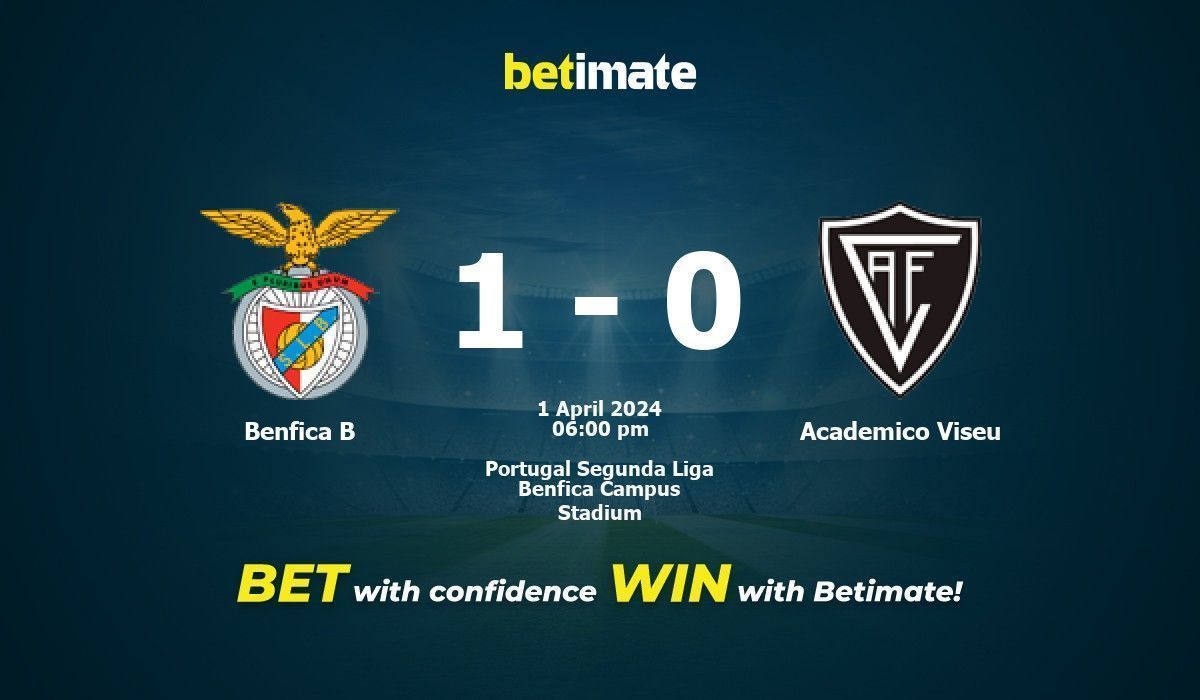 Benfica B vs Academico Viseu Prédiction, cotes et conseils de paris 01 ...