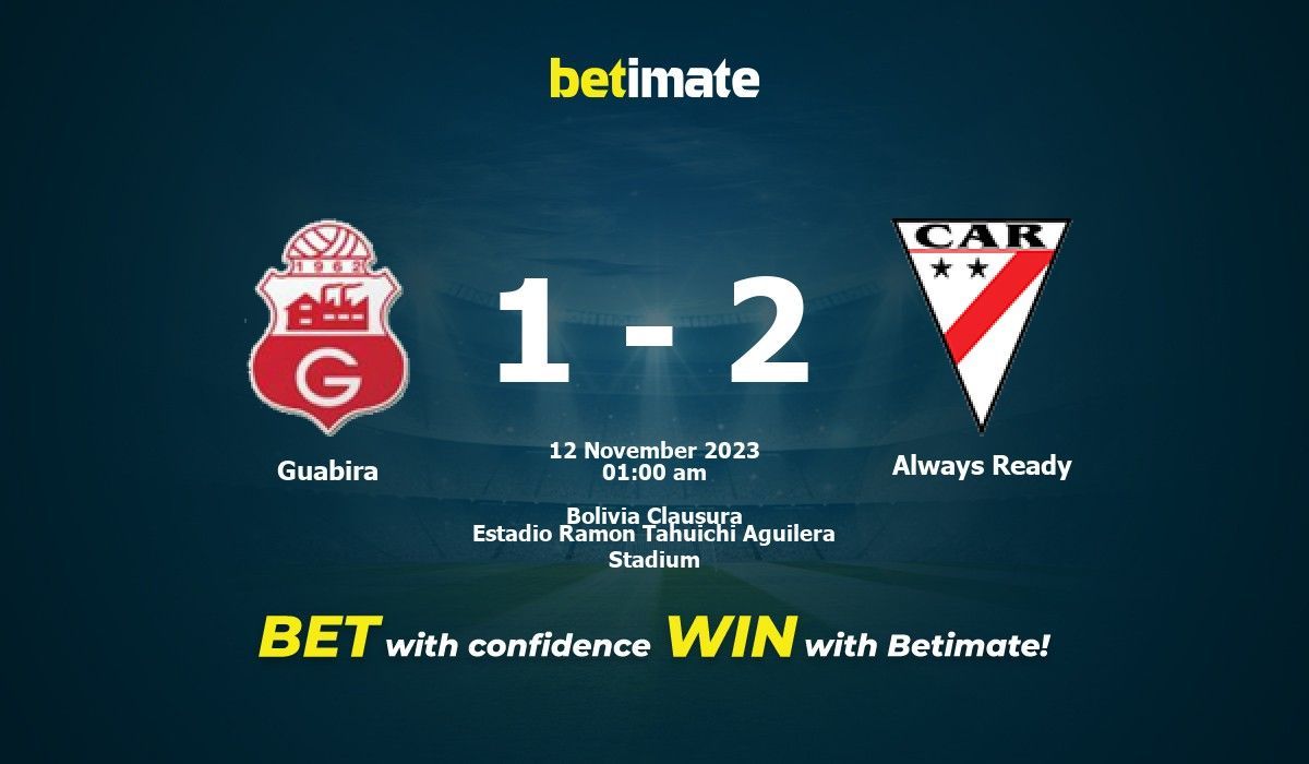 Prediction Guabirá vs Club Always Ready: 12/11/2023 - Bolivia