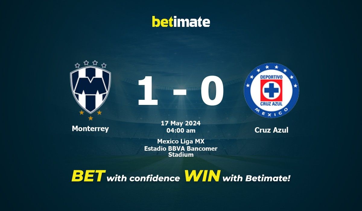 Monterrey vs Cruz Azul Prédiction, cotes et conseils de paris 17/05/2024