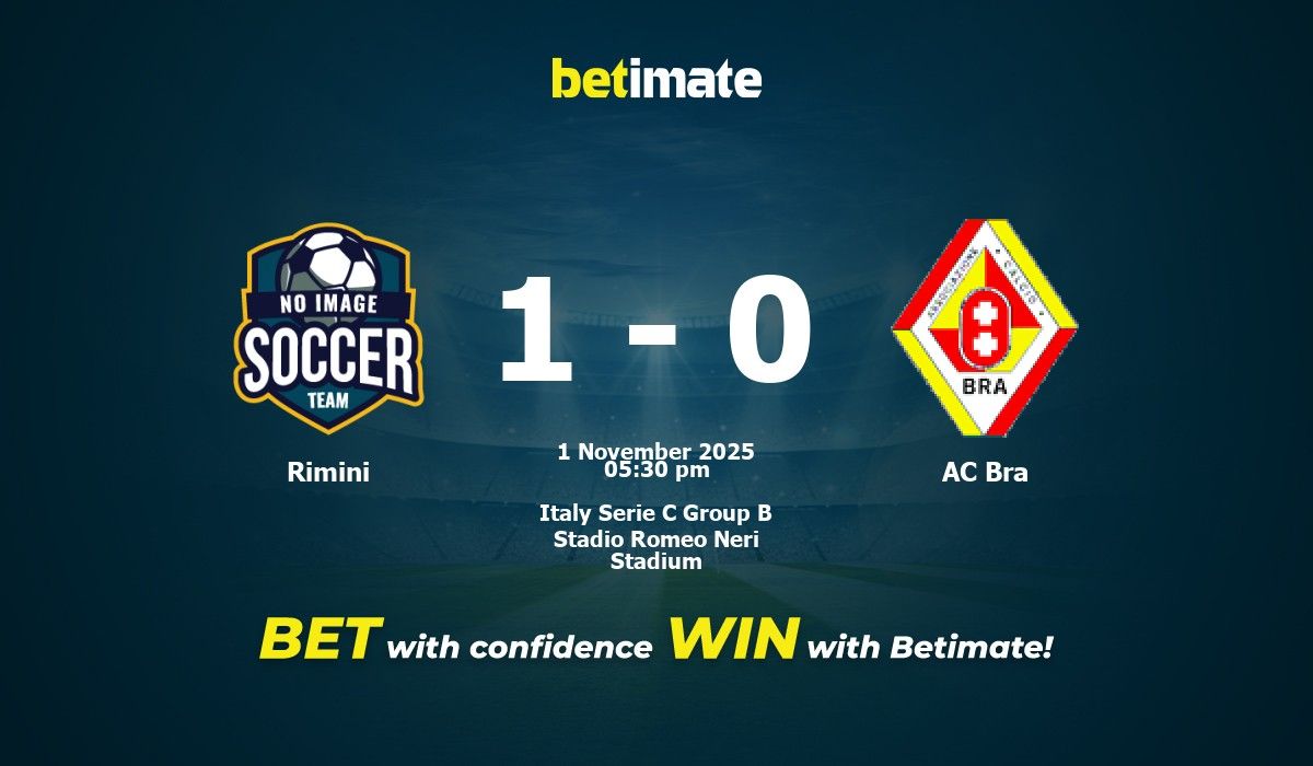 Pronostic, cotes et conseils de paris pour le match Rimini vs AC Bra du ...