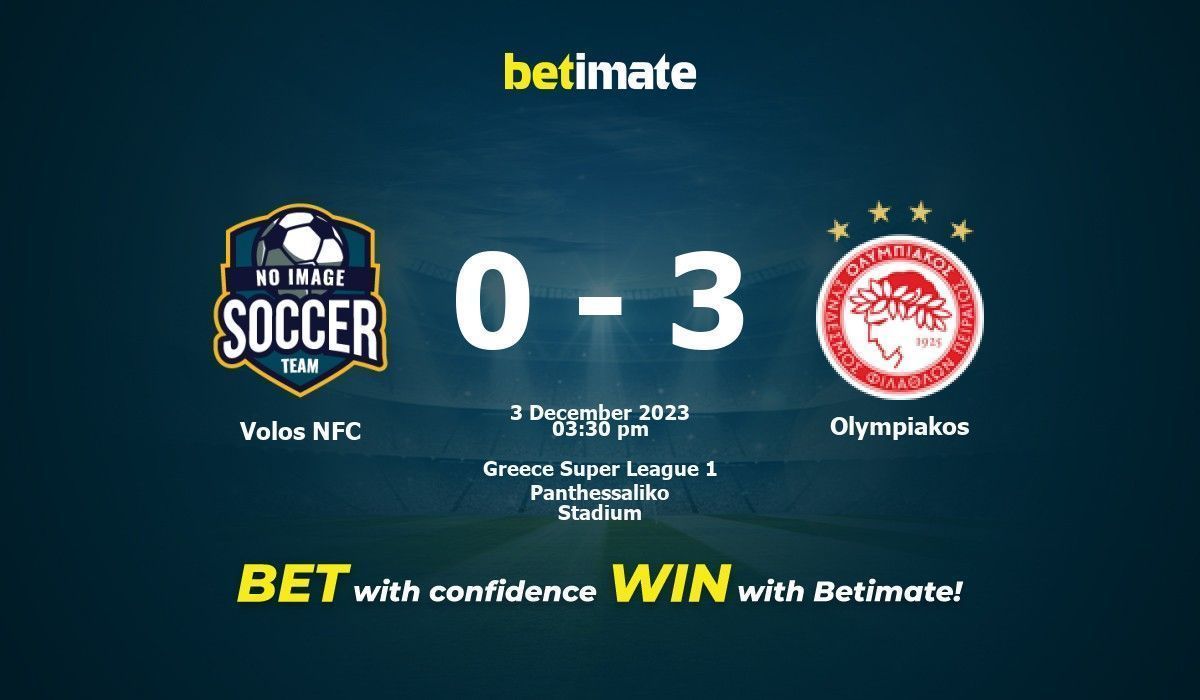 Volos NFC vs Olympiakos Prédiction, cotes et conseils de paris 03/12/2023 Volos NFC vs Olympiakos Prédiction, cotes et conseils de paris 03/12/2023