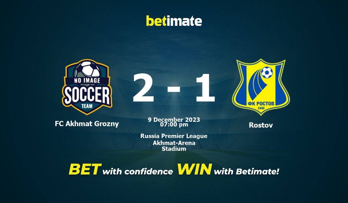 Palpite Akhmat Grozny x Rostov: 09/12/2023 - Campeonato Russo
