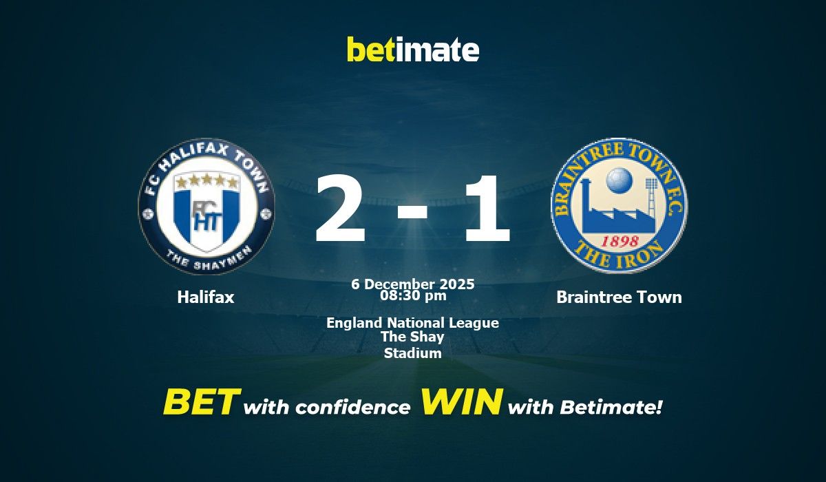 Prediksi, Peluang & Tips Taruhan Halifax vs Braintree Town 12/06/2025