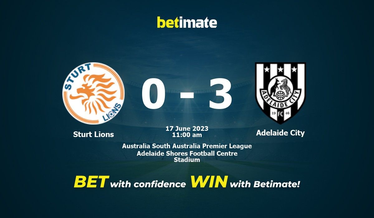 Prediksi Sturt Lions vs Adelaide City, Odds & Tip Taruhan 17/06/2023