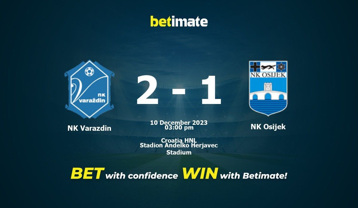 Osijek vs Rijeka 2/12/2023 14:00 Futebol eventos e resultados