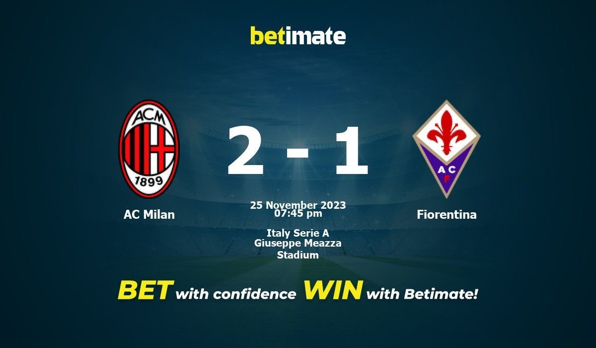 Fiorentina - Milan placar ao vivo, H2H e escalações