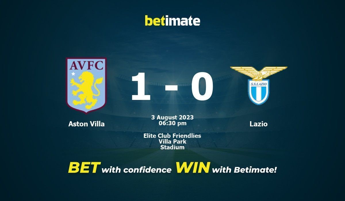 Prognóstico, Odds e Dicas de Apostas Aston Villa x Lazio 08/03/2023 Prognóstico, Odds e Dicas de Apostas Aston Villa x Lazio 08/03/2023