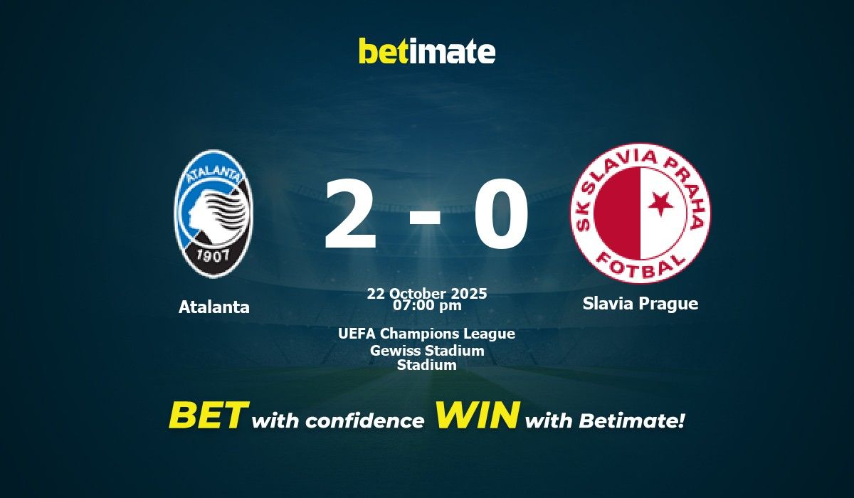 Palpite, odds e dicas de apostas para Atalanta x Slavia Praga - 22/10/2025