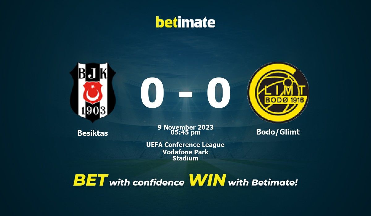 Beşiktaş - Bodø/Glimt placar ao vivo, H2H e escalações