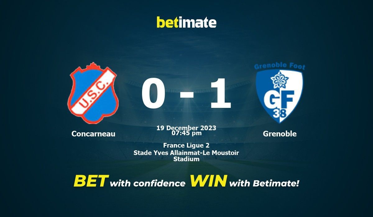 Predição, probabilidades e previsões de Concarneau vs Grenoble