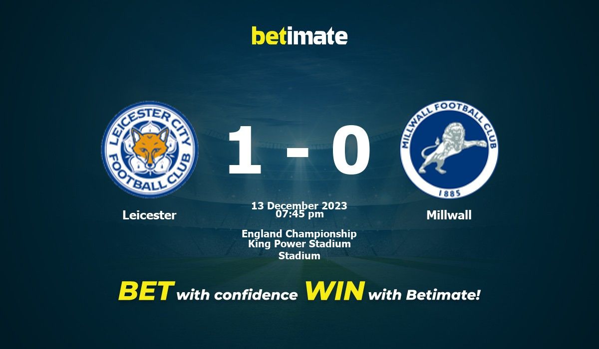 Palpite Leicester x Millwall: 13/12/2023 - 2ª Divisão da Inglaterra