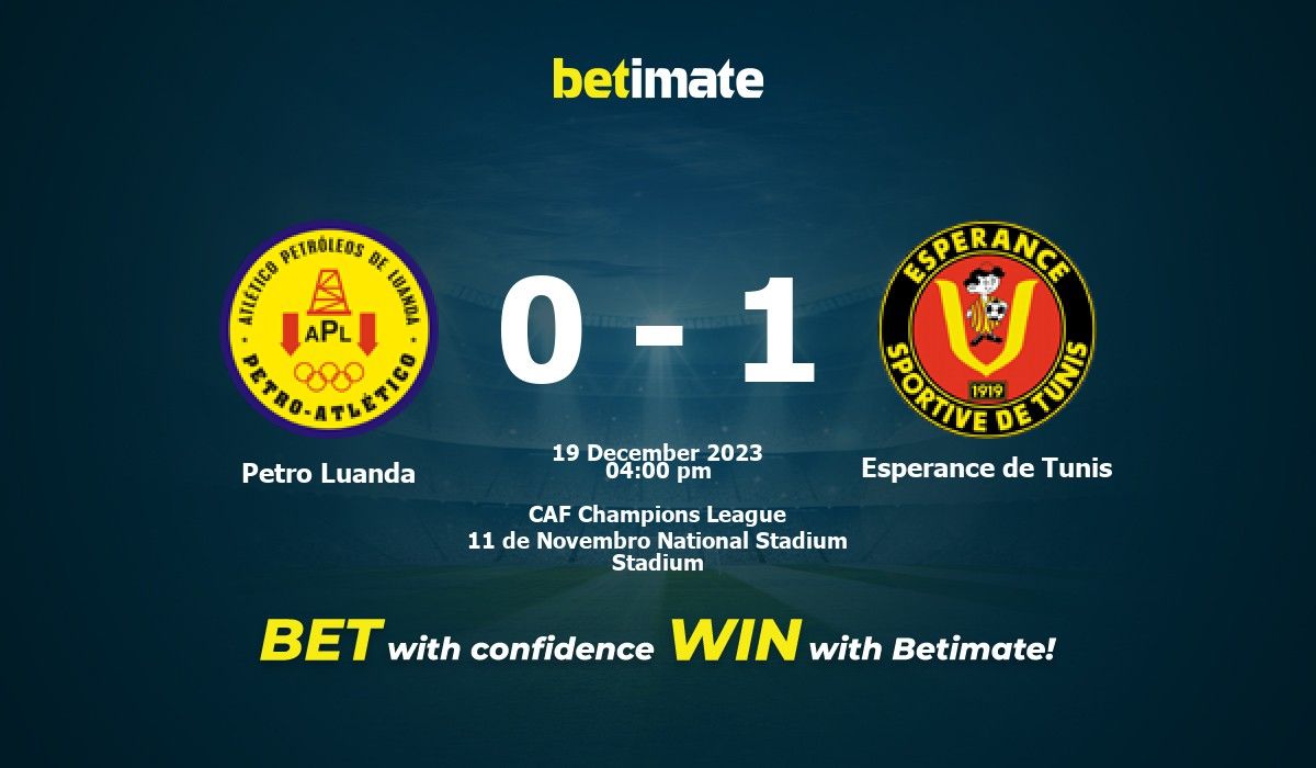 Primeiro de Agosto vs Petro Luanda» Predictions, Odds, Live Score & Stats