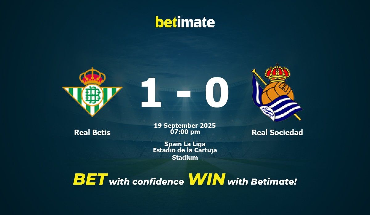 Palpite, odds e dicas de apostas para Real Betis x Real Sociedad 19/09/2025