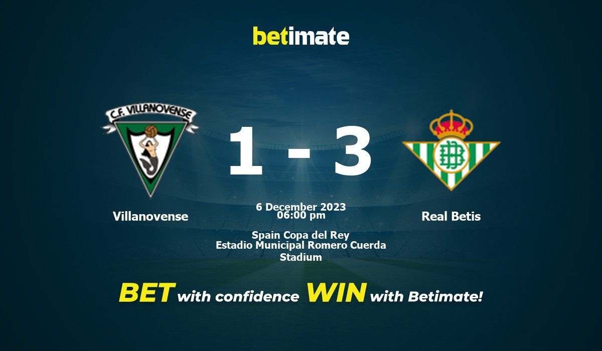 Prognóstico Villanovense x Real Betis 12/06/2023 Prognóstico Villanovense x Real Betis 12/06/2023