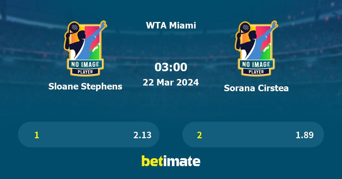 Sloane Stephens vs Sorana Cirstea Prediction, Tennis Odds