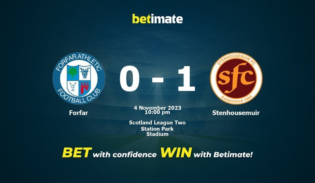 การทำนาย Forfar vs Stenhousemuir อัตราต่อรองและเคล็ดลับการเดิมพัน 11/04