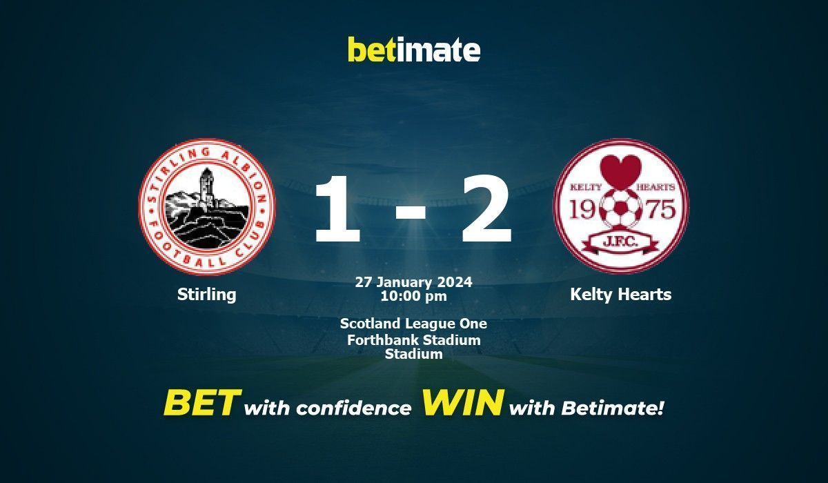 การทำนายสเตอร์ลิงกับ Kelty Hearts อัตราต่อรองและเคล็ดลับการเดิมพัน 27