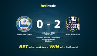 Braintree Town vs West Ham U21 Prediction and Odds, 13 October 2026