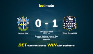 Sutton Utd vs West Brom U21 Prediction and Odds, 13 October 2026