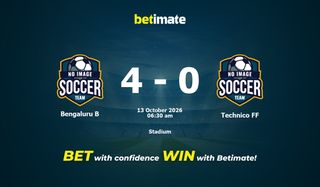 Bengaluru B vs Technico FF Prédiction et cotes, 13 octobre 2026