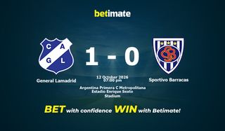 General Lamadrid vs Sportivo Barracas Prédiction et cotes, 12 octobre 2026