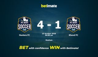 Pronostic et cotes du match Hunters FC contre Khovd FC, 15 octobre 2026