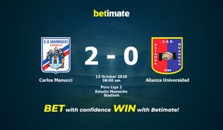 Dự đoán và tỷ lệ của Carlos Manucci vs Alianza Universidad, ngày 13 tháng 10 năm 2026