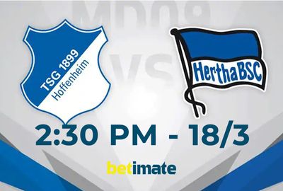 Preview and Predictions: Hoffenheim vs Hertha Betting Odds (2:30 PM March 18th)
