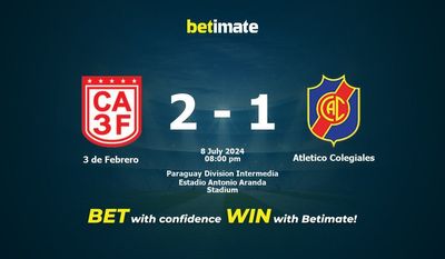 3 de Febrero vs. Atletico Colegiales Vorhersage, Quoten & Wetttipps 08.07.2024